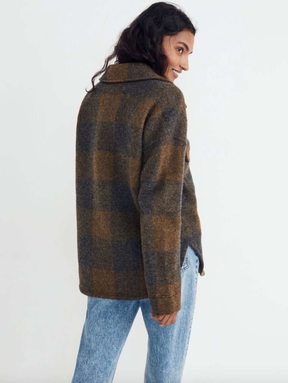 Madewell 100% Merino wool half zip popover sweater in Buffalo check S - Picture 3 of 7